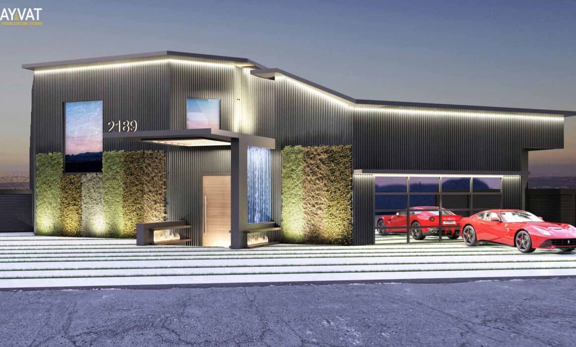 ‘SUNSET PLAZA’ – 3D RENDERING – FRONT VIEW, LOS ANGELES, CA