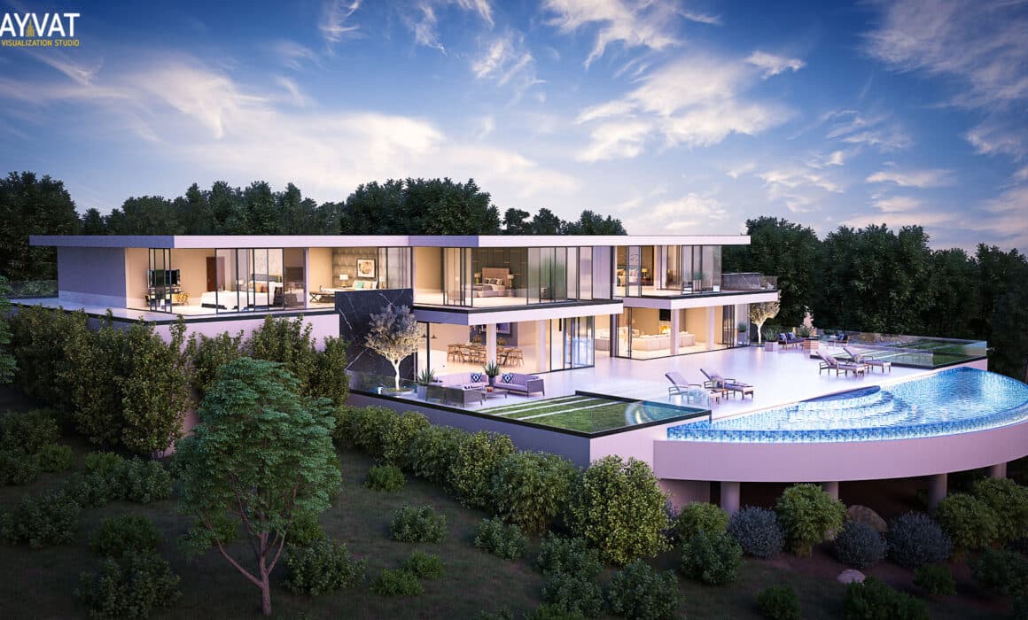 3D RENDERING OF LUXURIOUS VILLA – CALIFORNIA