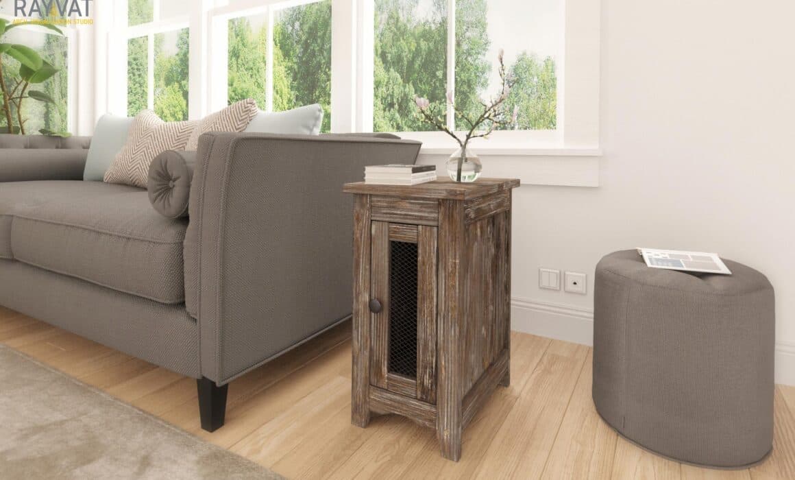 3D LIVING ROOM END TABLE – MESH CHAIRSIDE TABLE