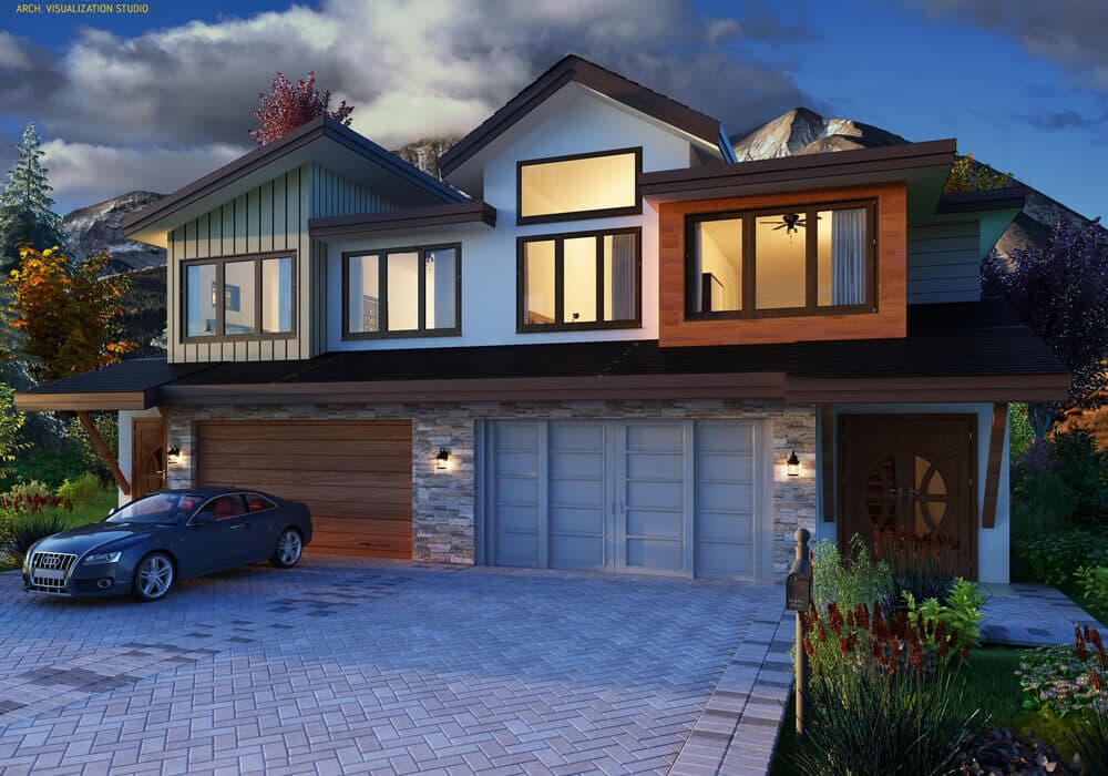 ‘DUPLEX SOLACE’ – 3D EXTERIOR RENDERING, COLORADO