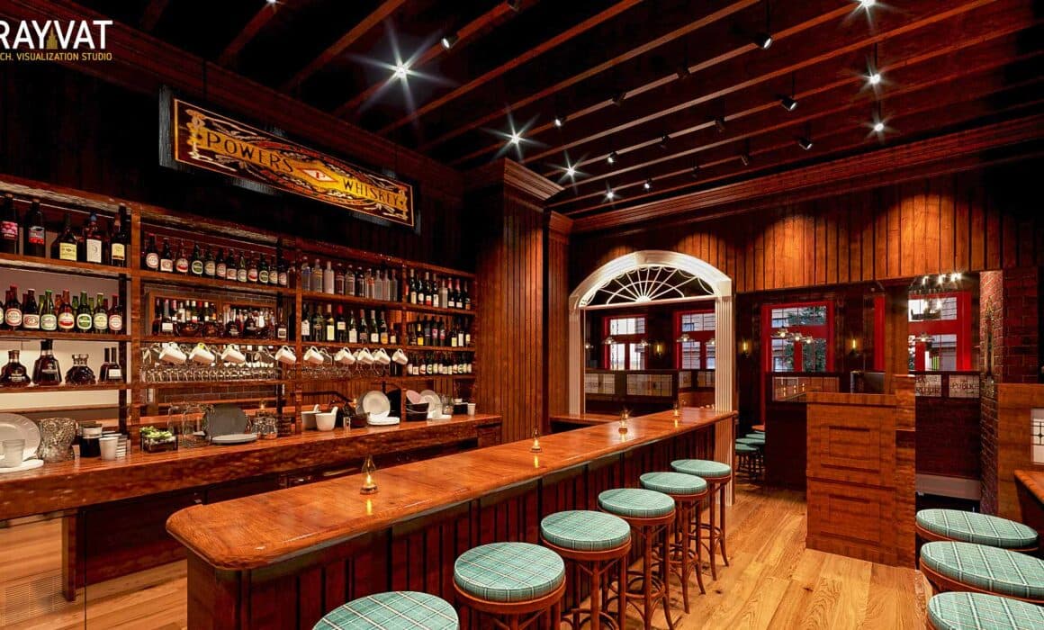 ‘CHEERS’ – 3D INTERIOR RENDERING OF A BEER BAR, NEW YORK CITY