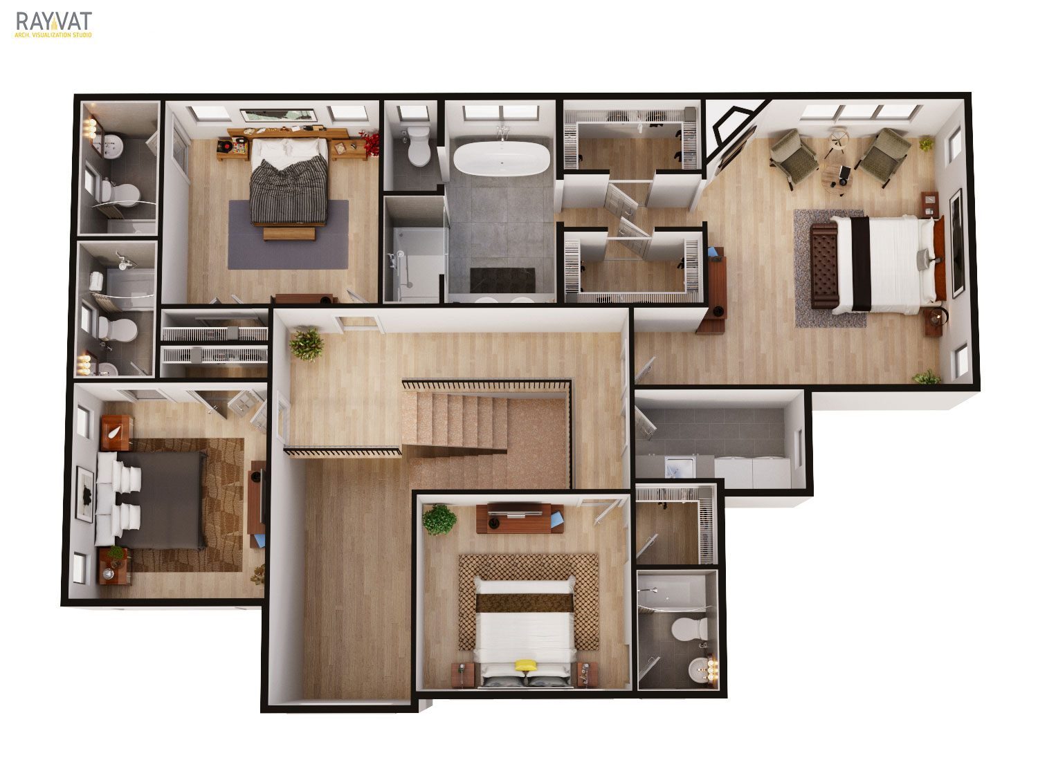 3D Floor Plan Rendering