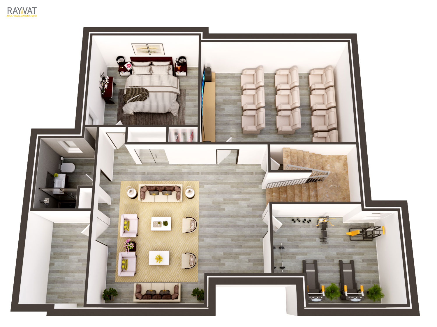 3D Floor Plan Rendering