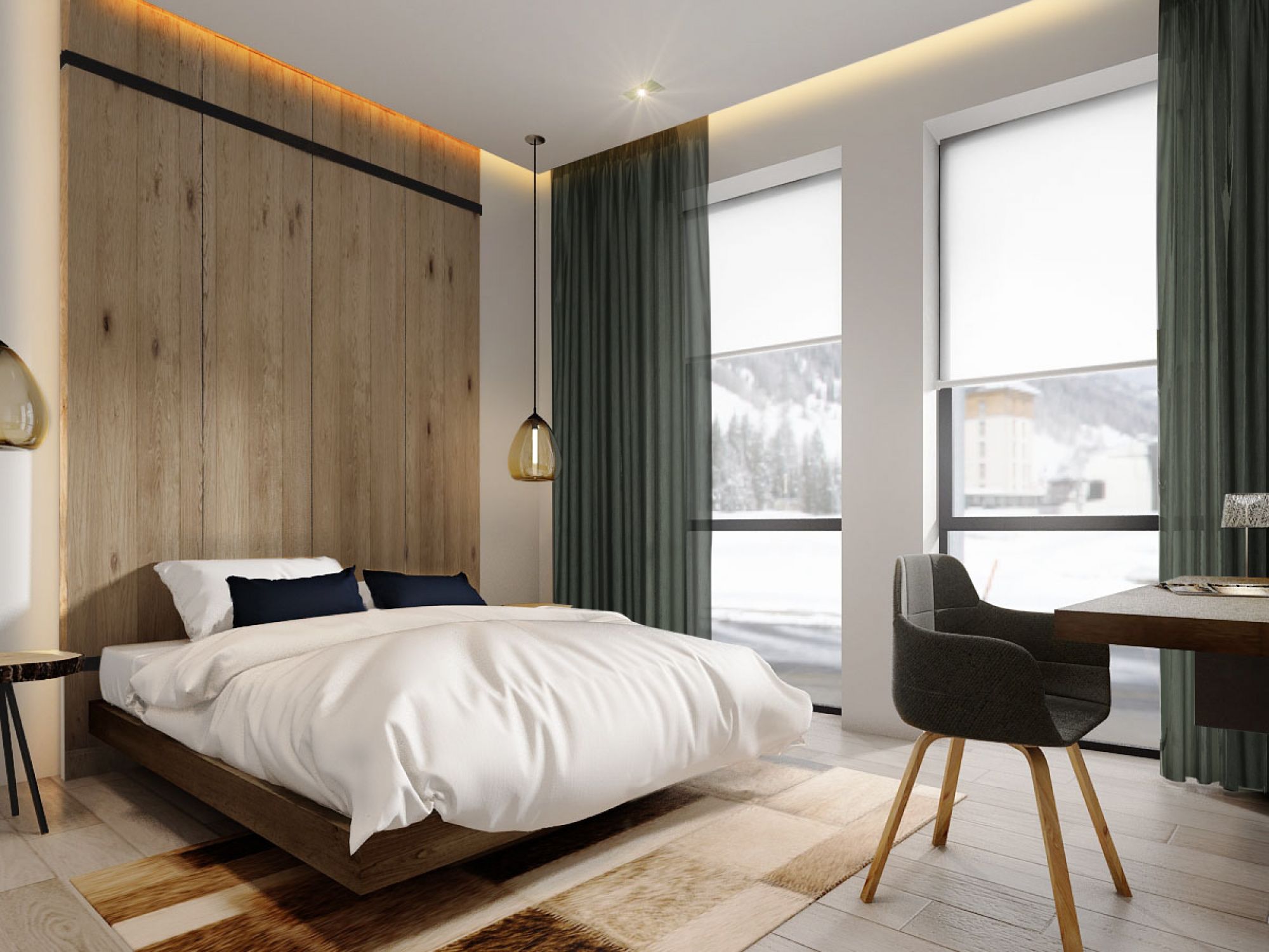 3D Render of a Bedroom in Finland, Europe