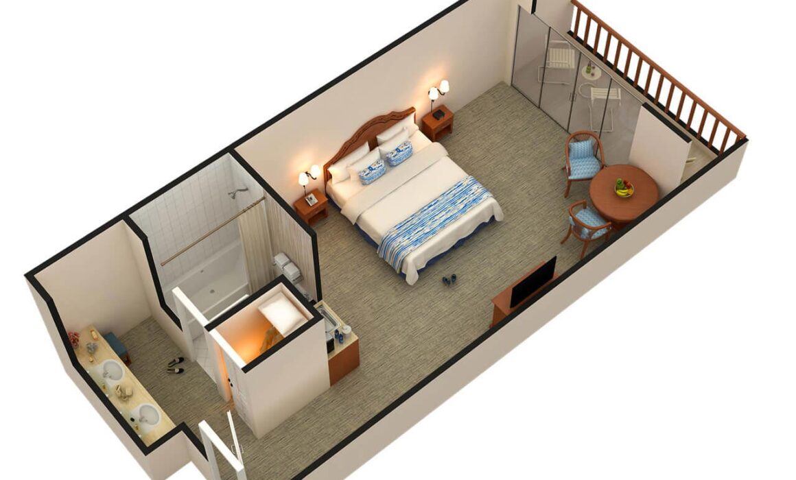 3D FLOOR PLAN – CATAMARAN RESORT, SAN DIEGO, CALIFORNIA