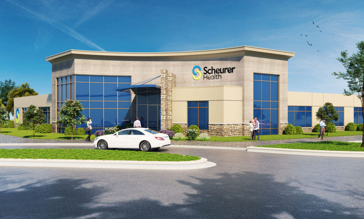 ‘SCHEURER HEALTH CENTER’ -3D EXTERIOR RENDERING, PIGEON, MICHIGAN