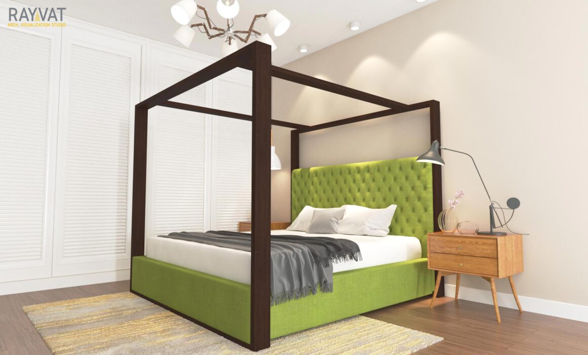 3D FURNITURE RENDERING – CANOPY BED