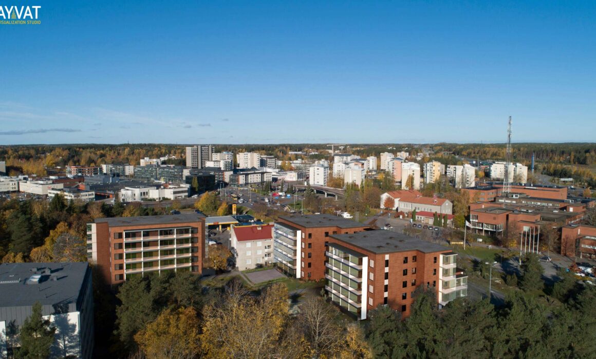 PHOTODROPPING OF 3D BUILDING IN DRONE PHOTOGRAPH_1 – FINLAND