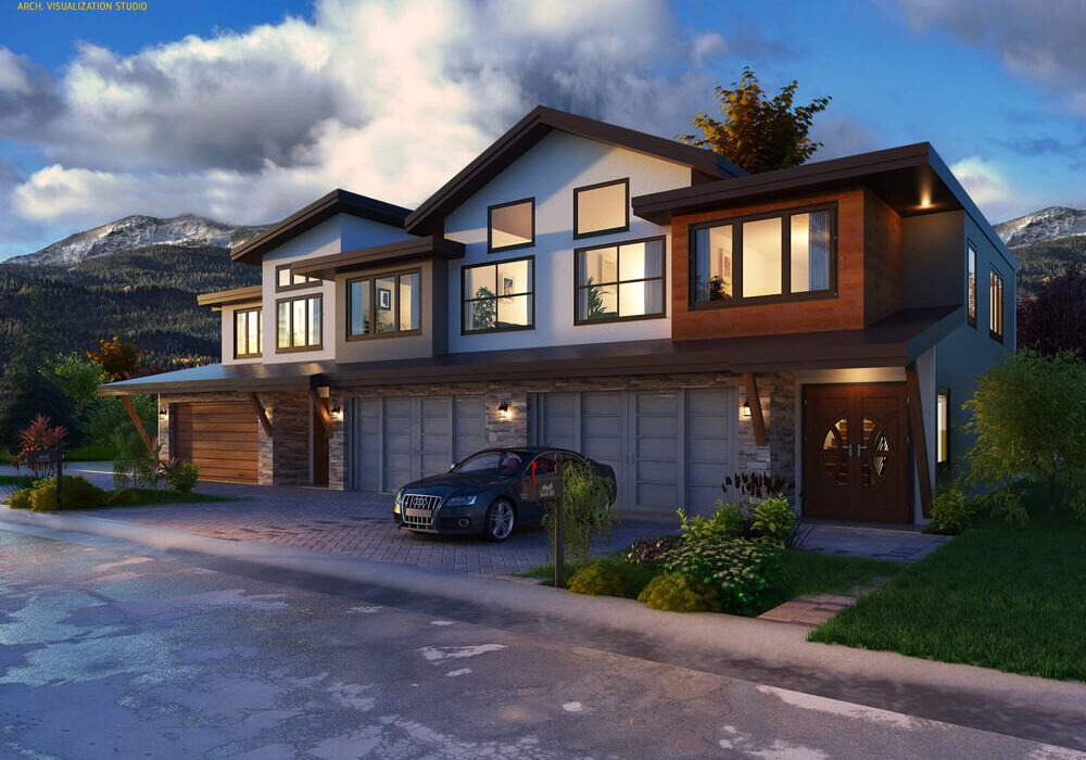 ‘A PRIVATE RETREAT’ – 3D EXTERIOR RENDERING OF TOWNHOUSE, COLORADO