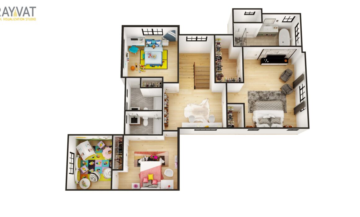 3D FLOOR PLAN OF LEVEL 2 – WASHINGTON