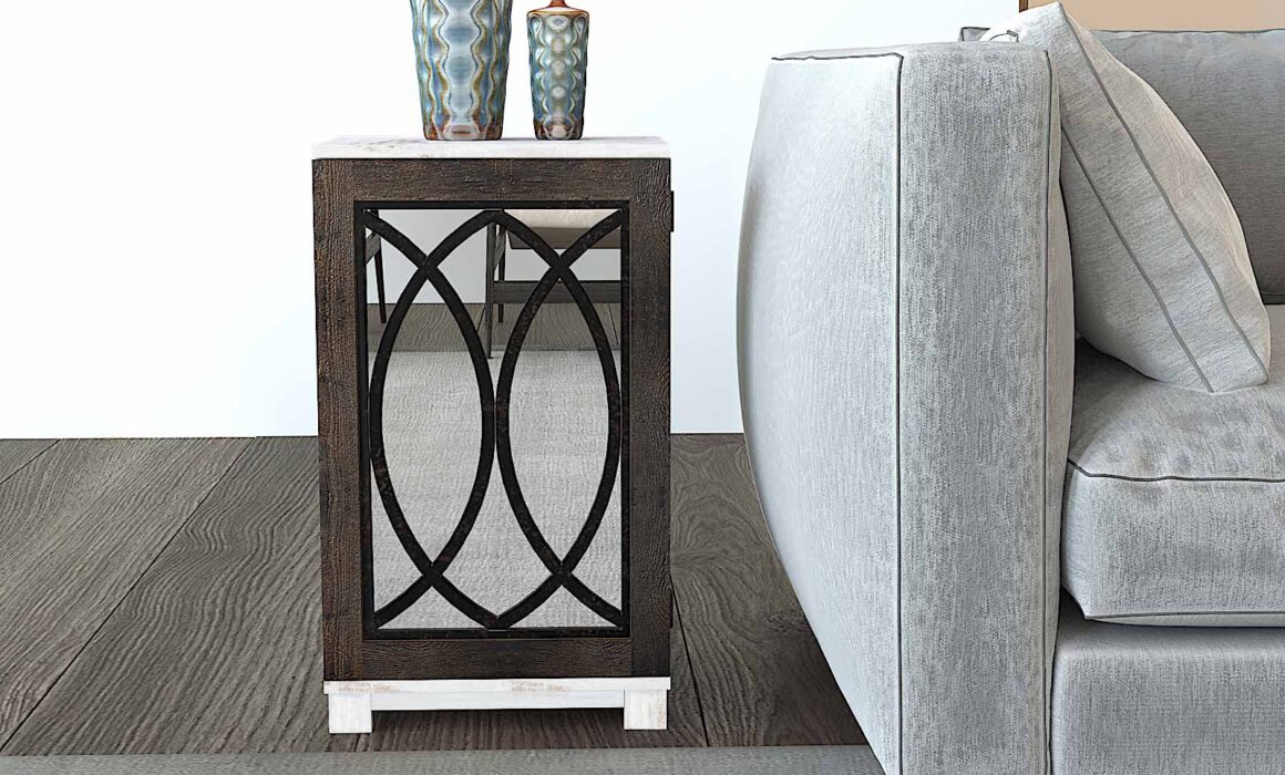 3D SIDE TABLE RENDERING – NASH SIDE TABLE WITH MIRROR