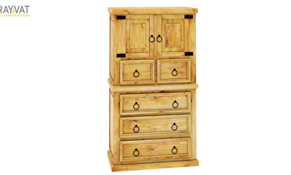 3D RUSTIC STYLE WOODEN FURNITURE RENDERING – RUSTIC CHEST