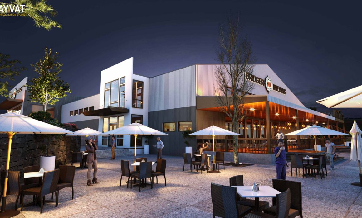 ‘A PLACE FOR TETE-A-TETE’ – 3D EXTERIOR STILL FOR A BREWERY, GERORGIA, ATLANTA