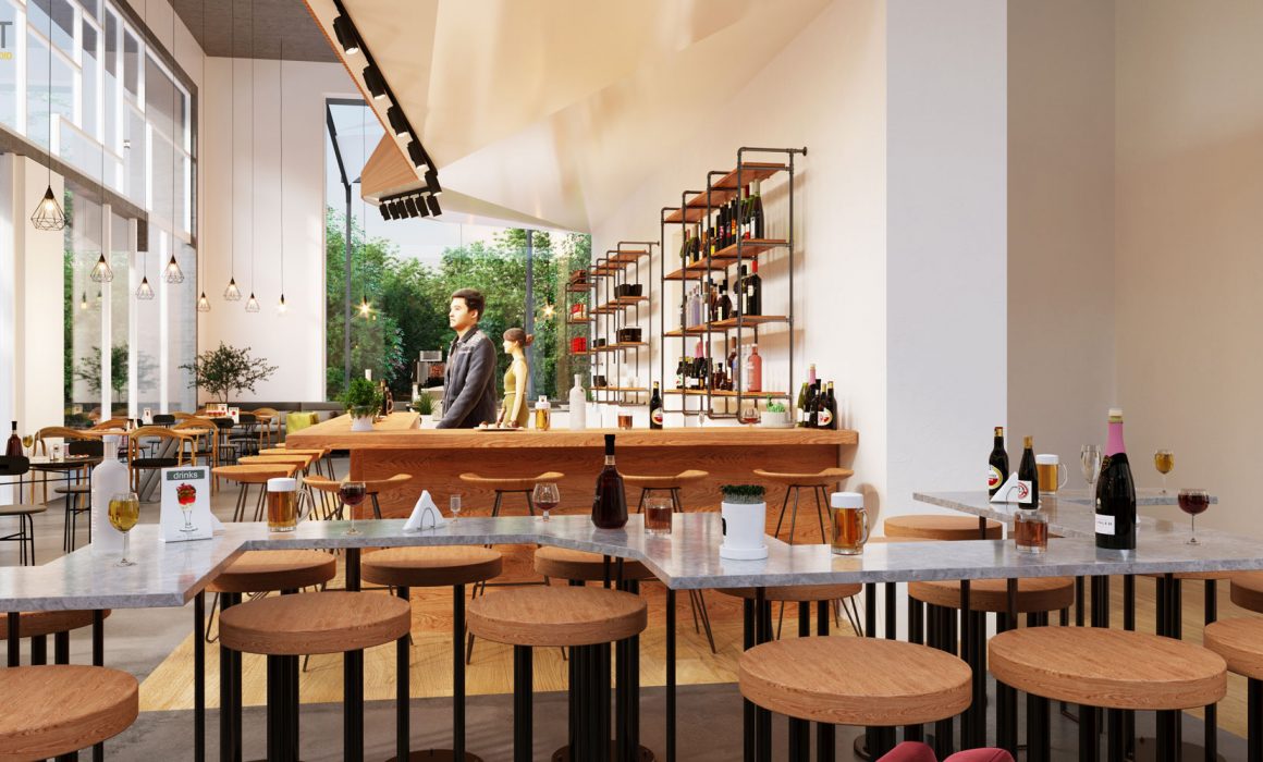 3D Perspective of Cafe, New York