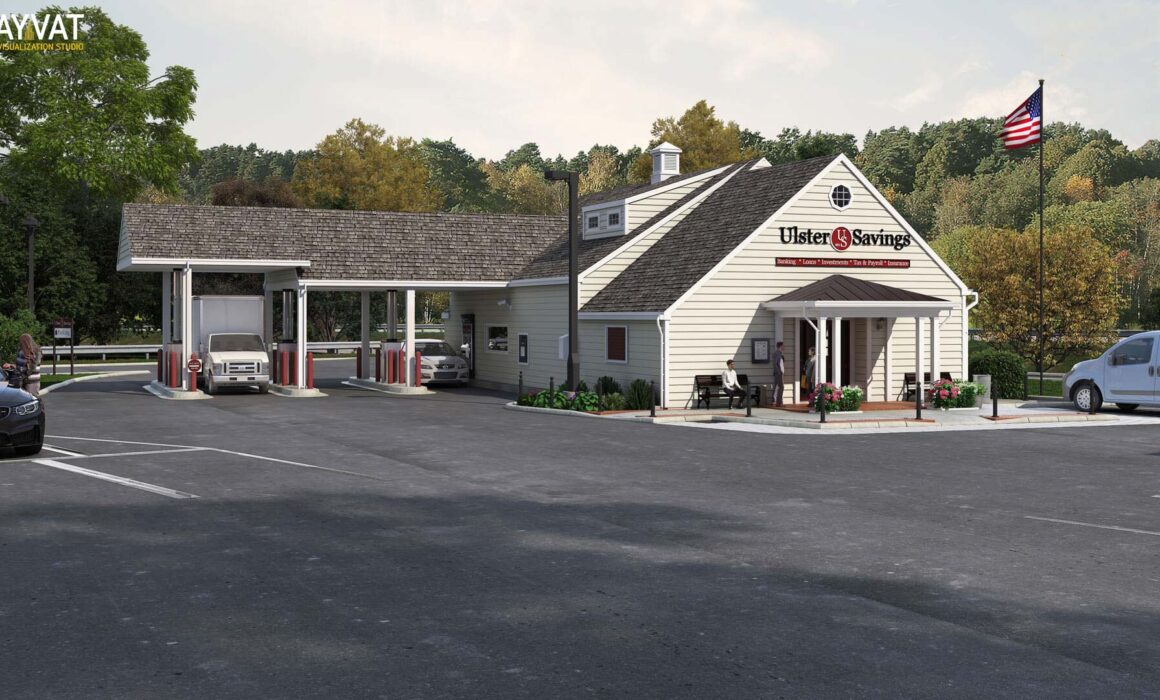 ‘ULSTER SAVINGS BANK’ – 3D RENDERING, STONE RIDGE, NEW YORK