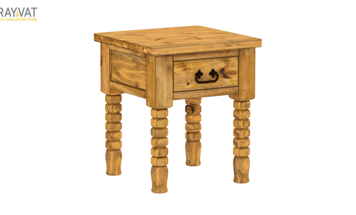 3D RUSTIC FURNITURE RENDERING – GEORGIA END TABLE