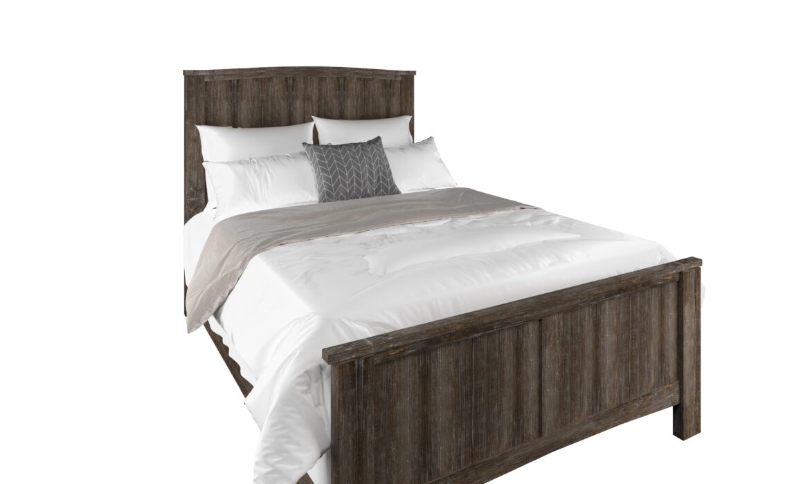 3D RENDERING OF RUSTIC STYLE BED – RUSTIC BARNWOOD BED