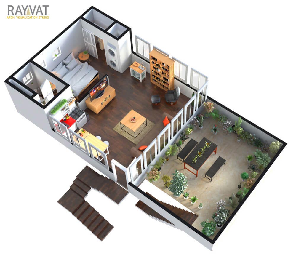 3D Rendering of a bathroom remodeling project