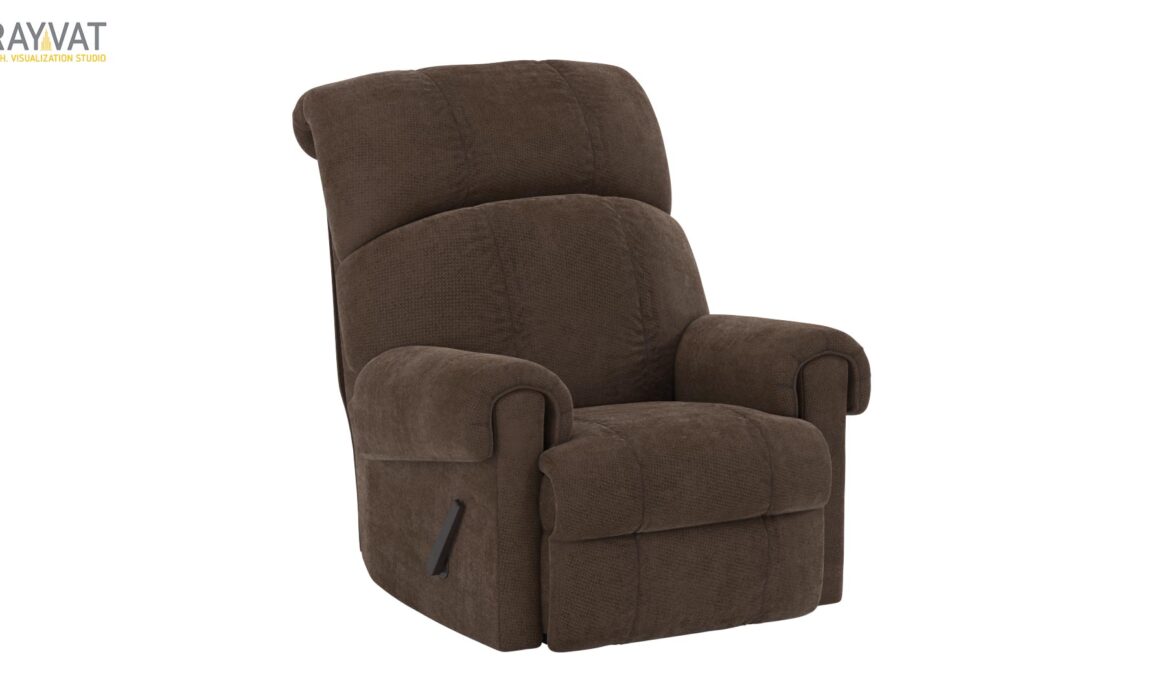 3D FURNITURE RENDERING – KELLY CHOCOLATE RECLINER