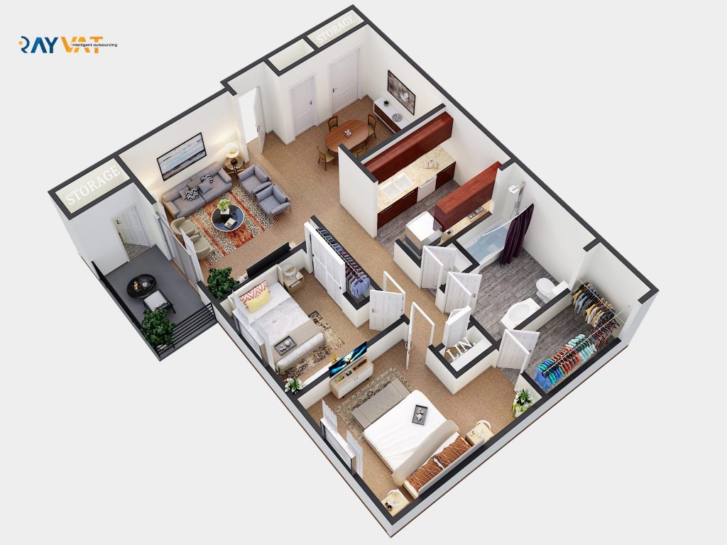 3D Floor Plan Hurlington New York