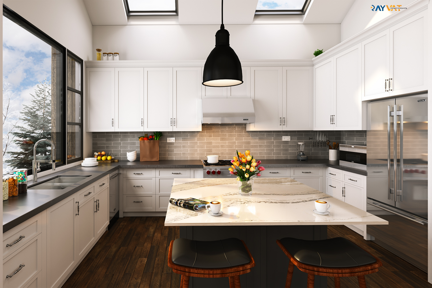 3D Interior Rendering of a Kitchen - Denver, Colorado