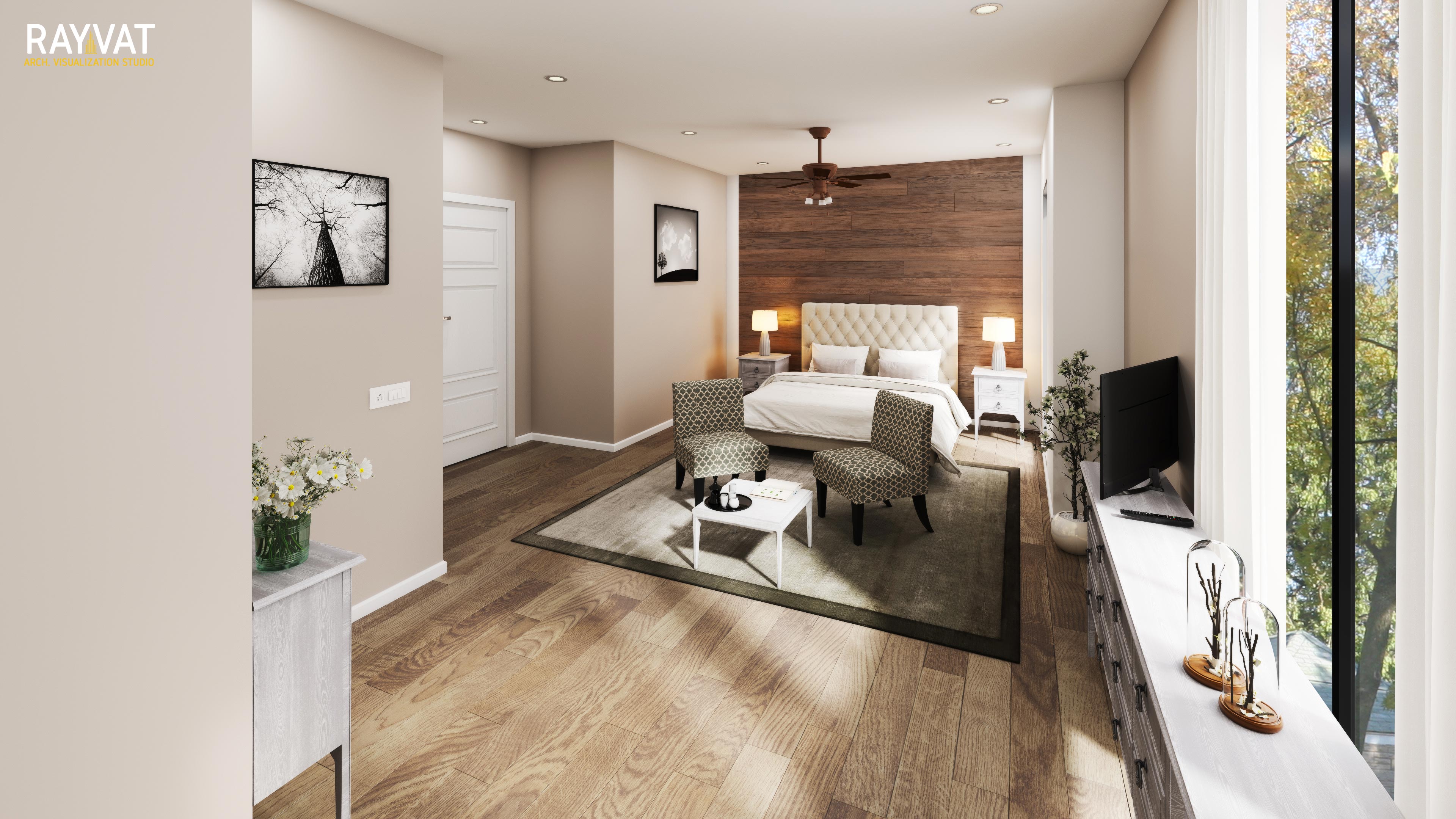 Use light filters in Bedroom CGI to show rooms in the daytime and at night