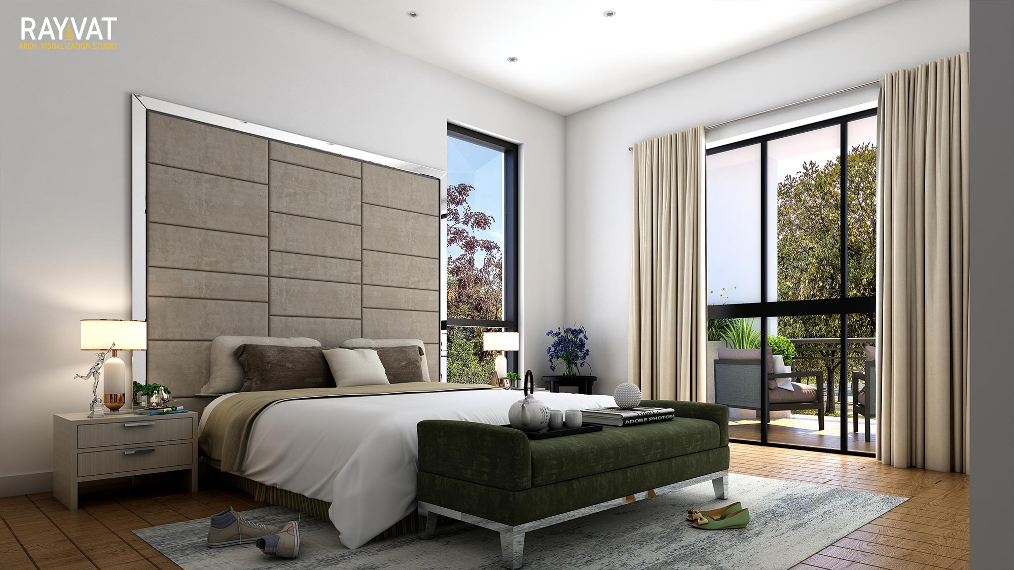 Bedroom CGI that perfectly conveys comfort and style