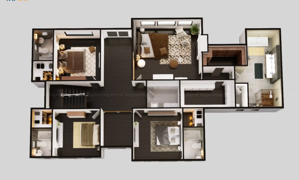 3D Floor Plan Apex Luxury Homes, 38 Orchard New Jersey