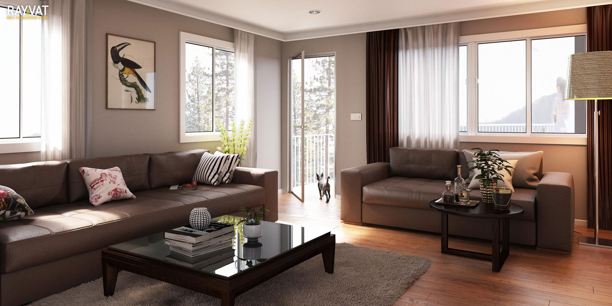 Luxurious Room Interior Rendering