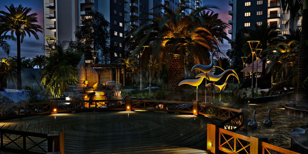 Palm Beach 3D Night View